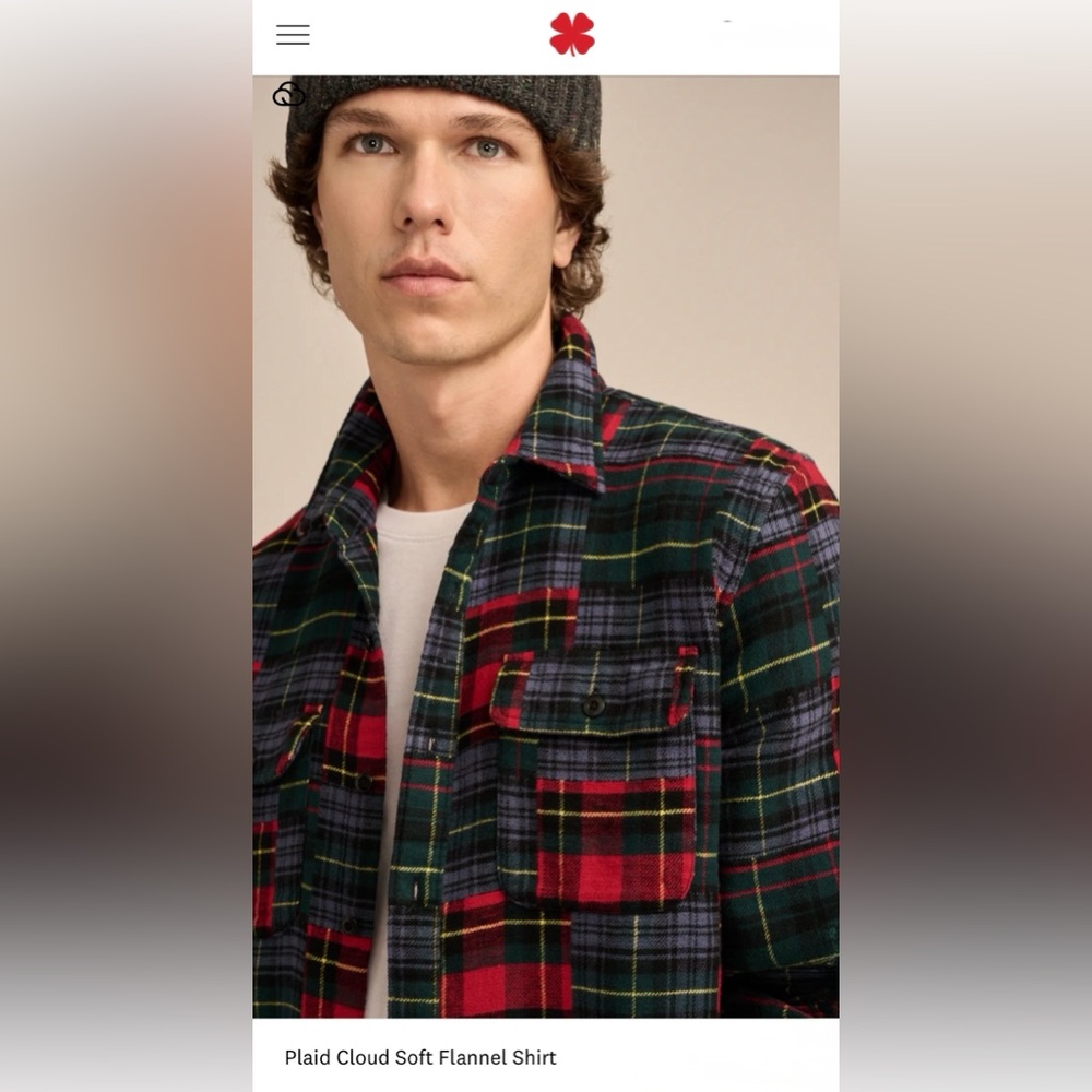 Lucky Plaid Cloud Soft Flannel Patchwork Shirt- s… - image 1